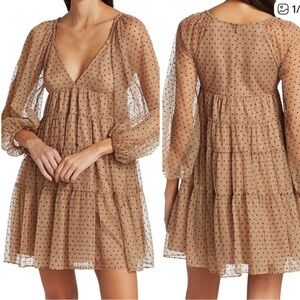 STAUD | Meadow Polka Dot Mini Dress Size M